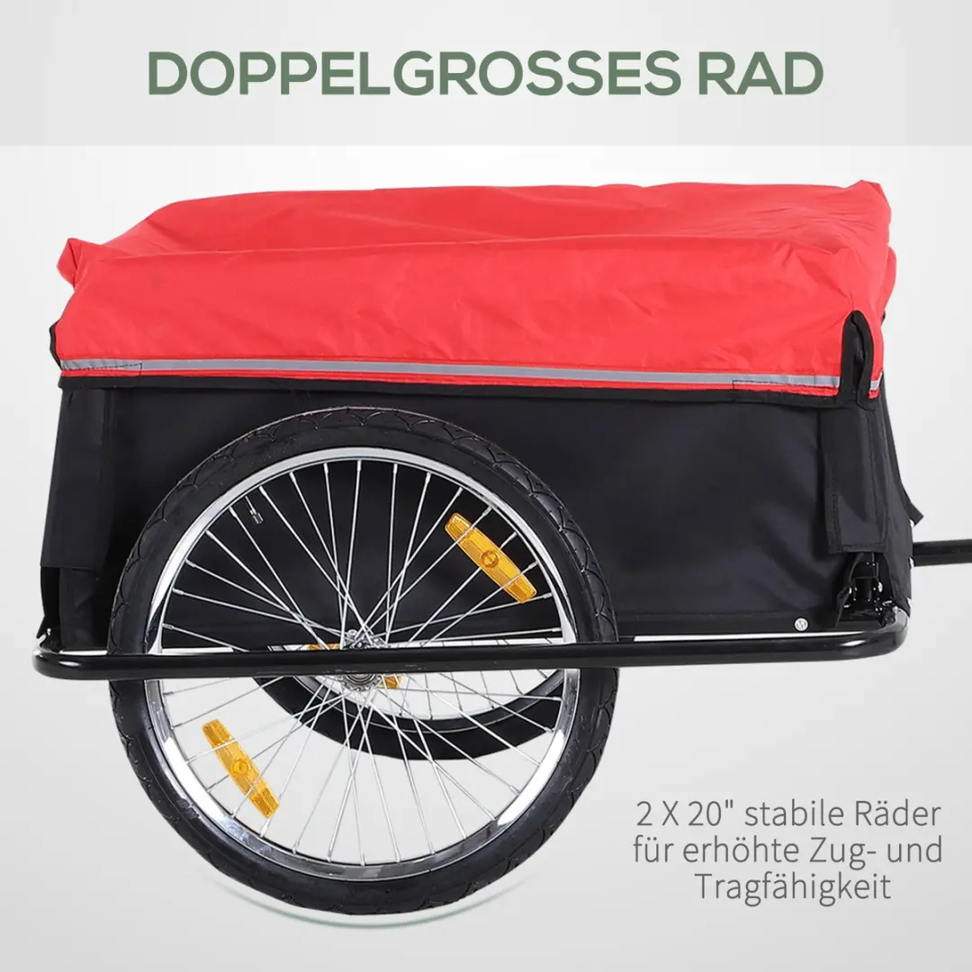 Homcom Transportfietsaanhanger inklapbaar - Zwart-rood