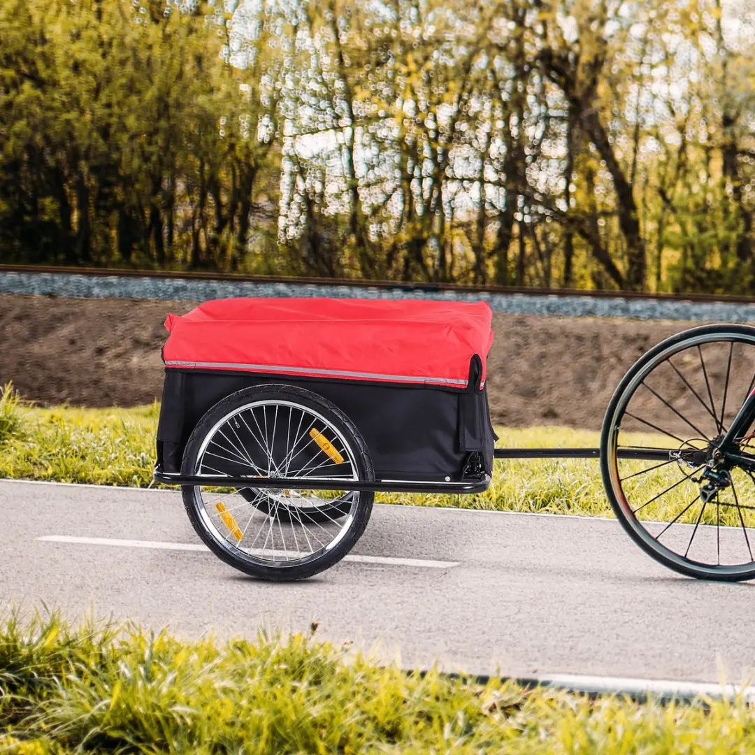 Homcom Transportfietsaanhanger inklapbaar - Zwart-rood