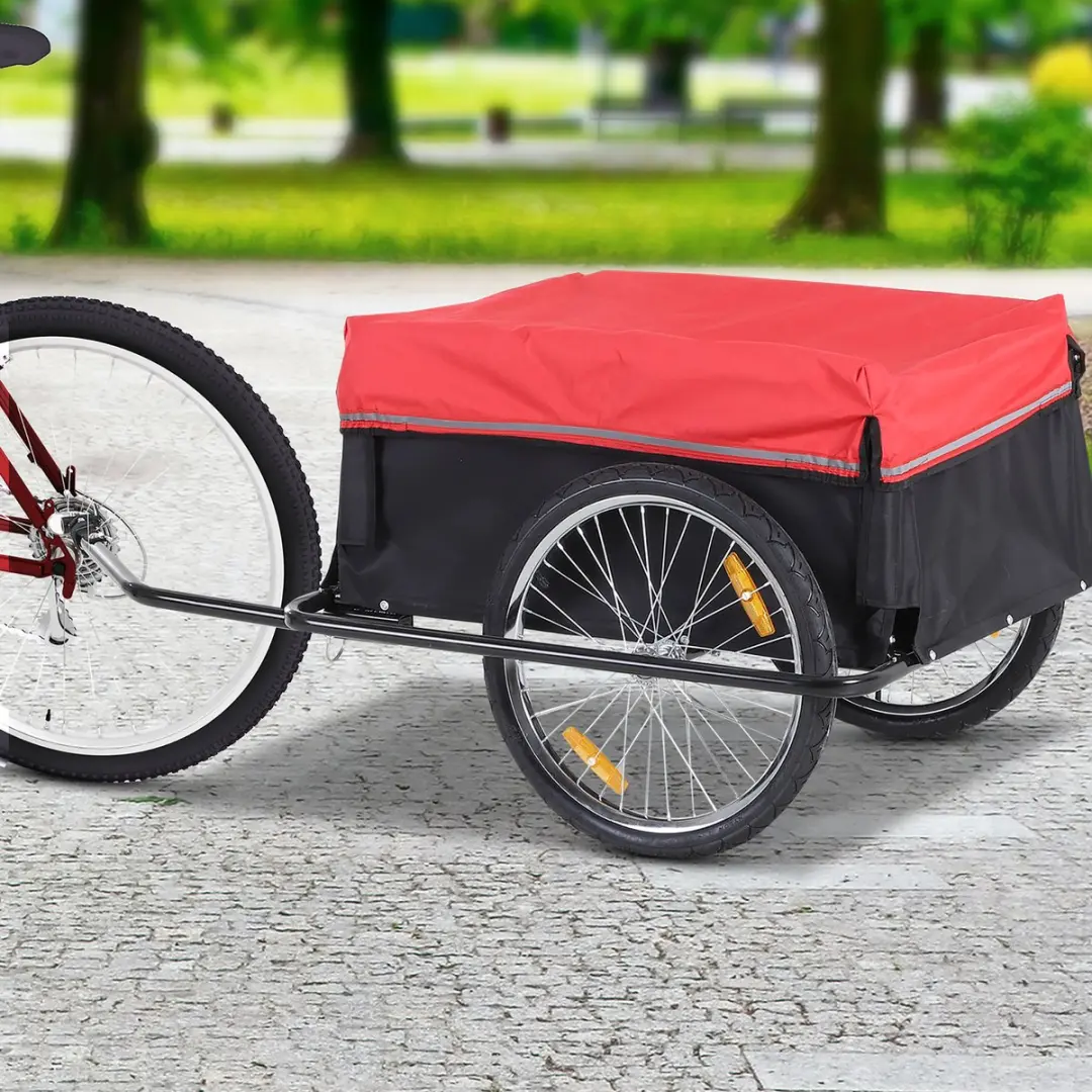 Homcom Transportfietsaanhanger inklapbaar - Zwart-rood