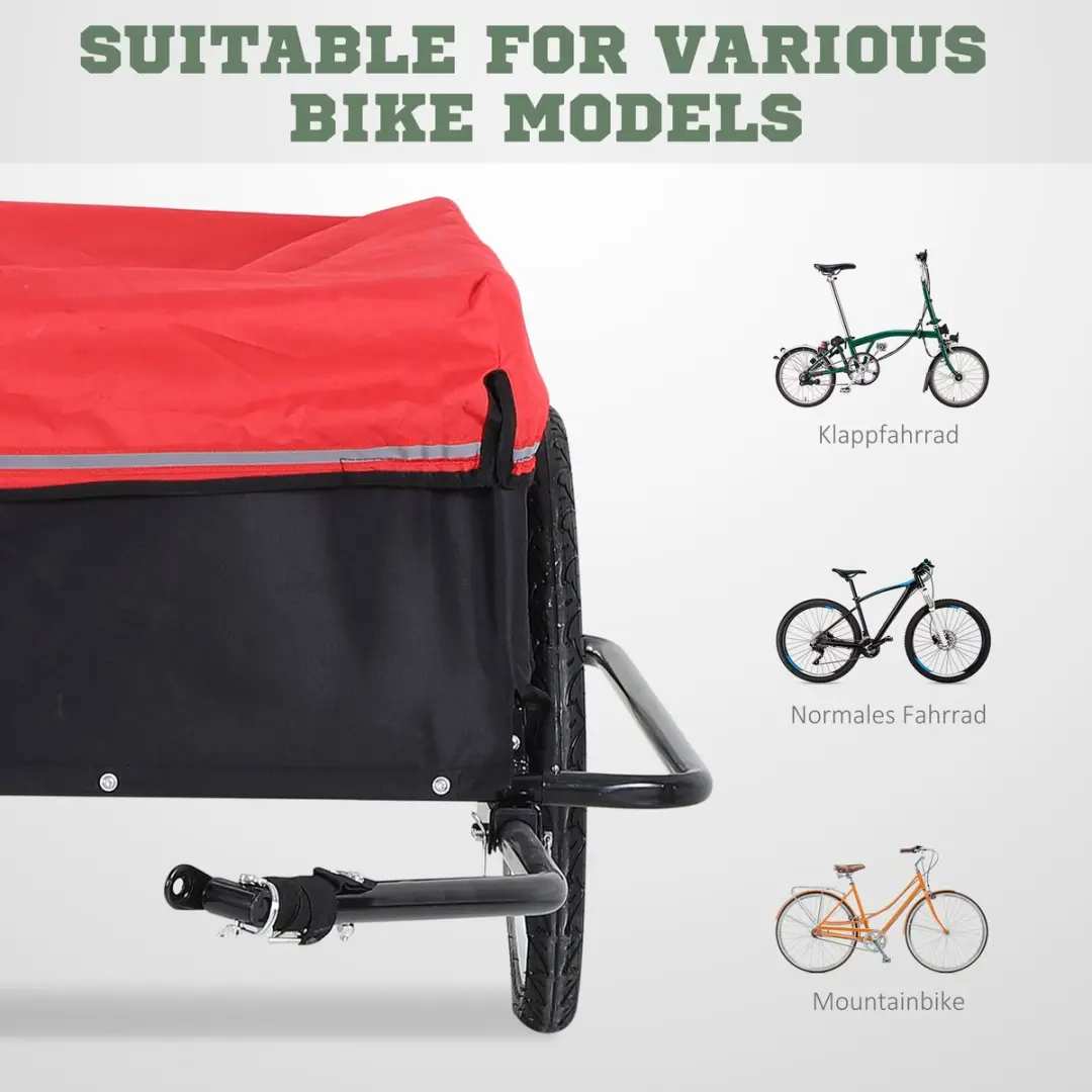 Homcom Transportfietsaanhanger inklapbaar - Zwart-rood