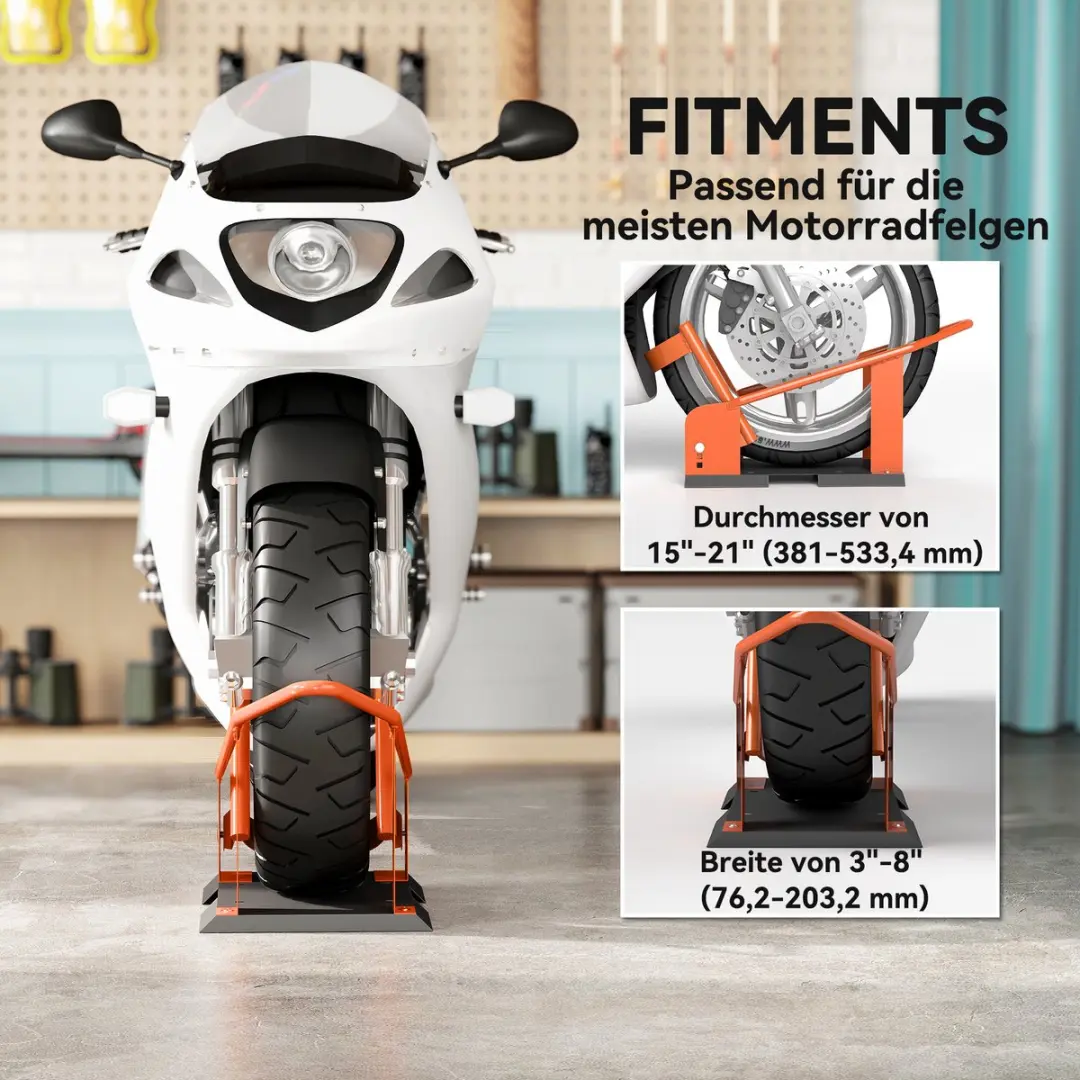 Homcom Motorwipstandaard - 27x71,5x33,5cm - Oranje