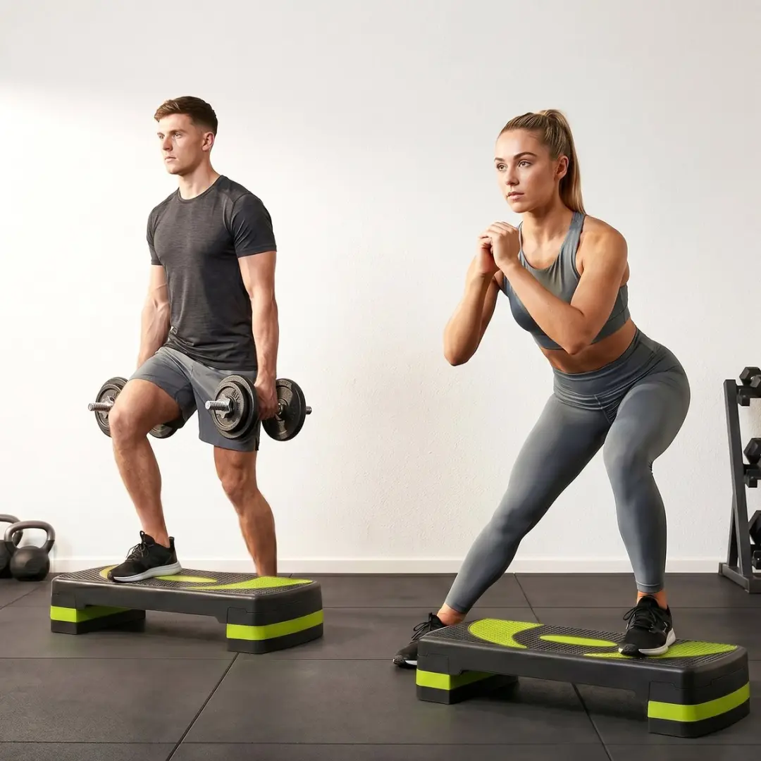 Homcom Aerobic Stepper - 80x31x20cm - Groen/Zwart - afbeelding 2 van 6