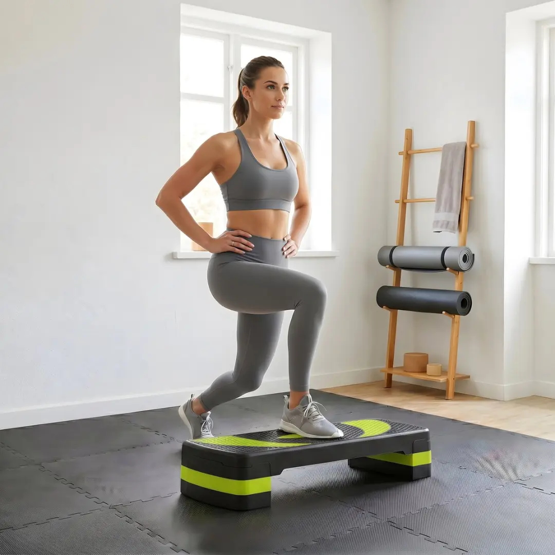 Homcom Aerobic Stepper - 80x31x20cm - Groen/Zwart - afbeelding 6 van 6