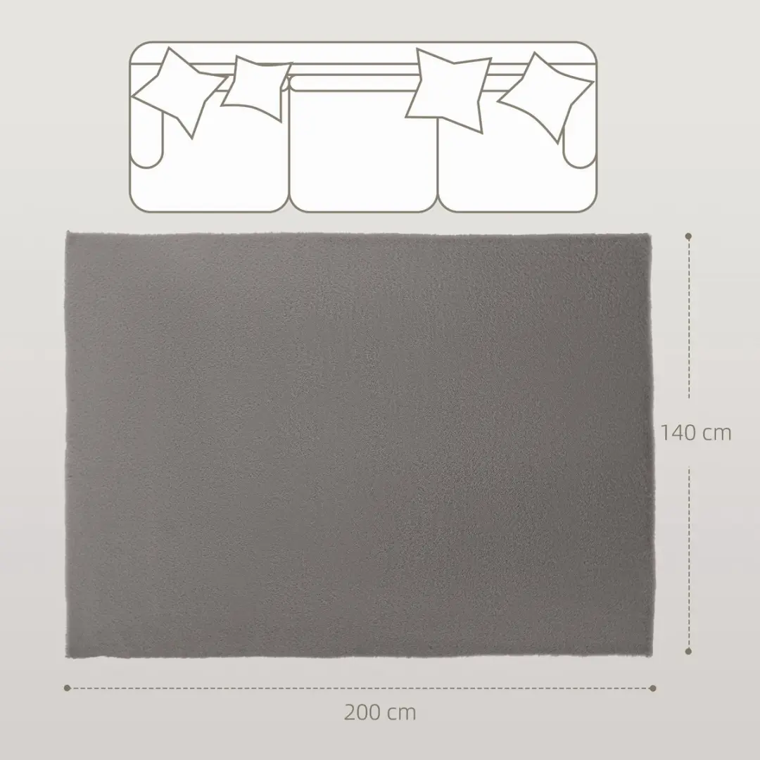 Homcom Tapijt 200x140cm Lichtgrijs