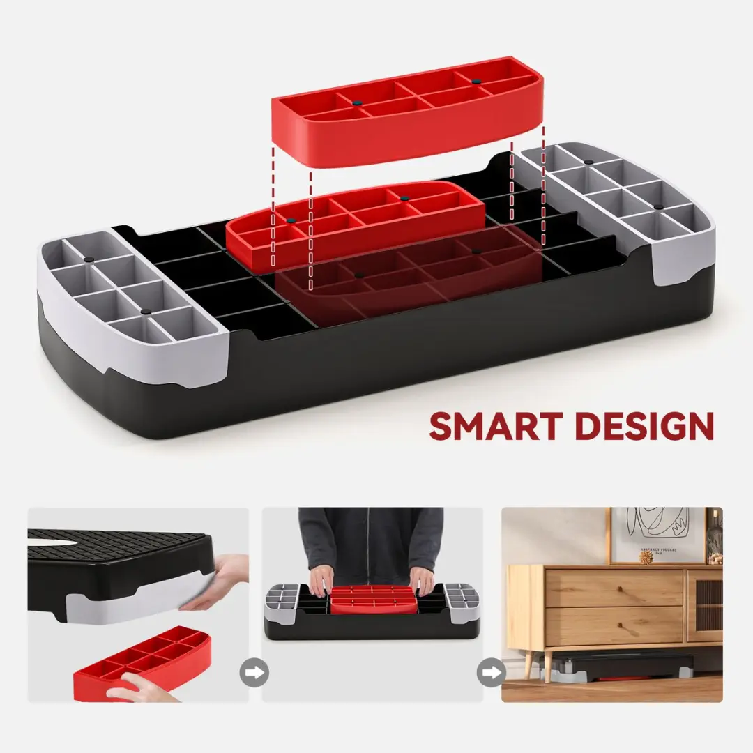 Homcom Stepboard verstelbaar - 68x29x15cm - Rood