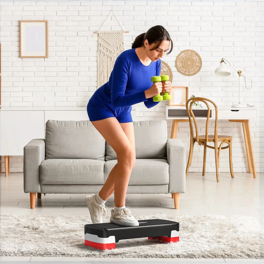 Homcom Stepboard verstelbaar - 68x29x15cm - Rood