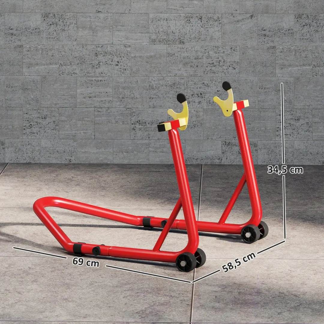 Homcom Motorstand - Staal - 544 kg - Rood