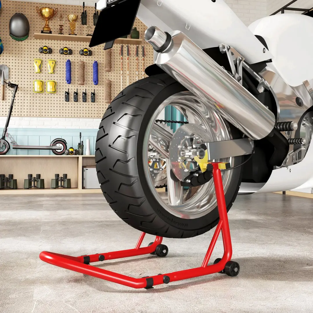 Homcom Motorstand - Staal - 544 kg - Rood