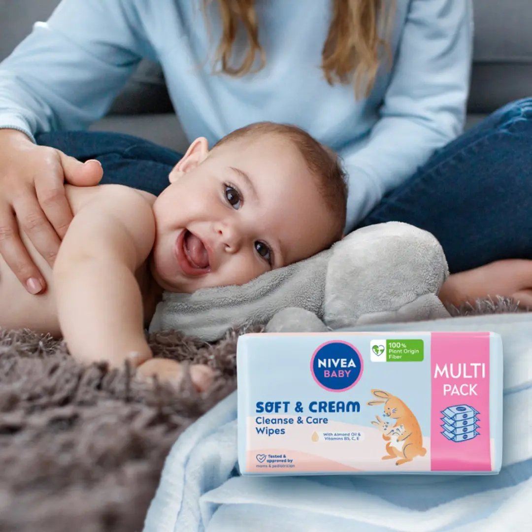 NIVEA Baby Chusteczki Nawilżane Soft&Cream 228ml - 4x57 Stuks
