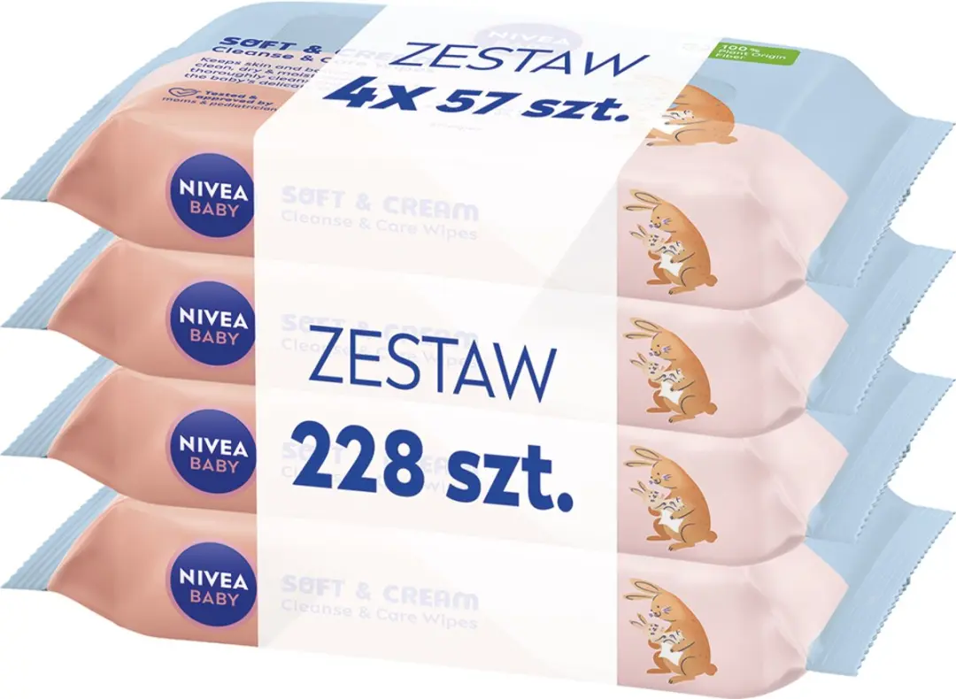 NIVEA Baby Chusteczki Nawilżane Soft&Cream 228ml