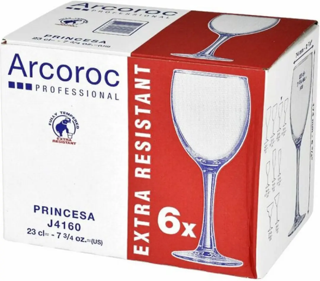 Arcoroc Princesa Wijnglas 23cl - Set van 6