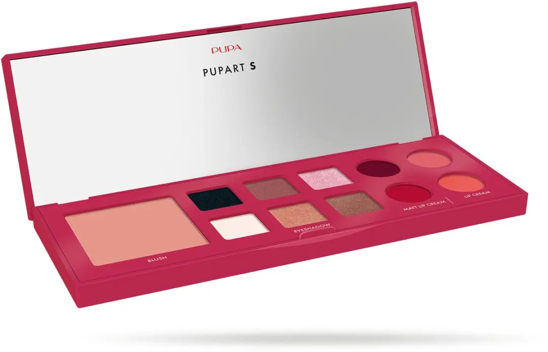 Pupa Pupart S Burgundy Make-up Palette - Spiegel, Oogschaduw, Blush & Lippenstift