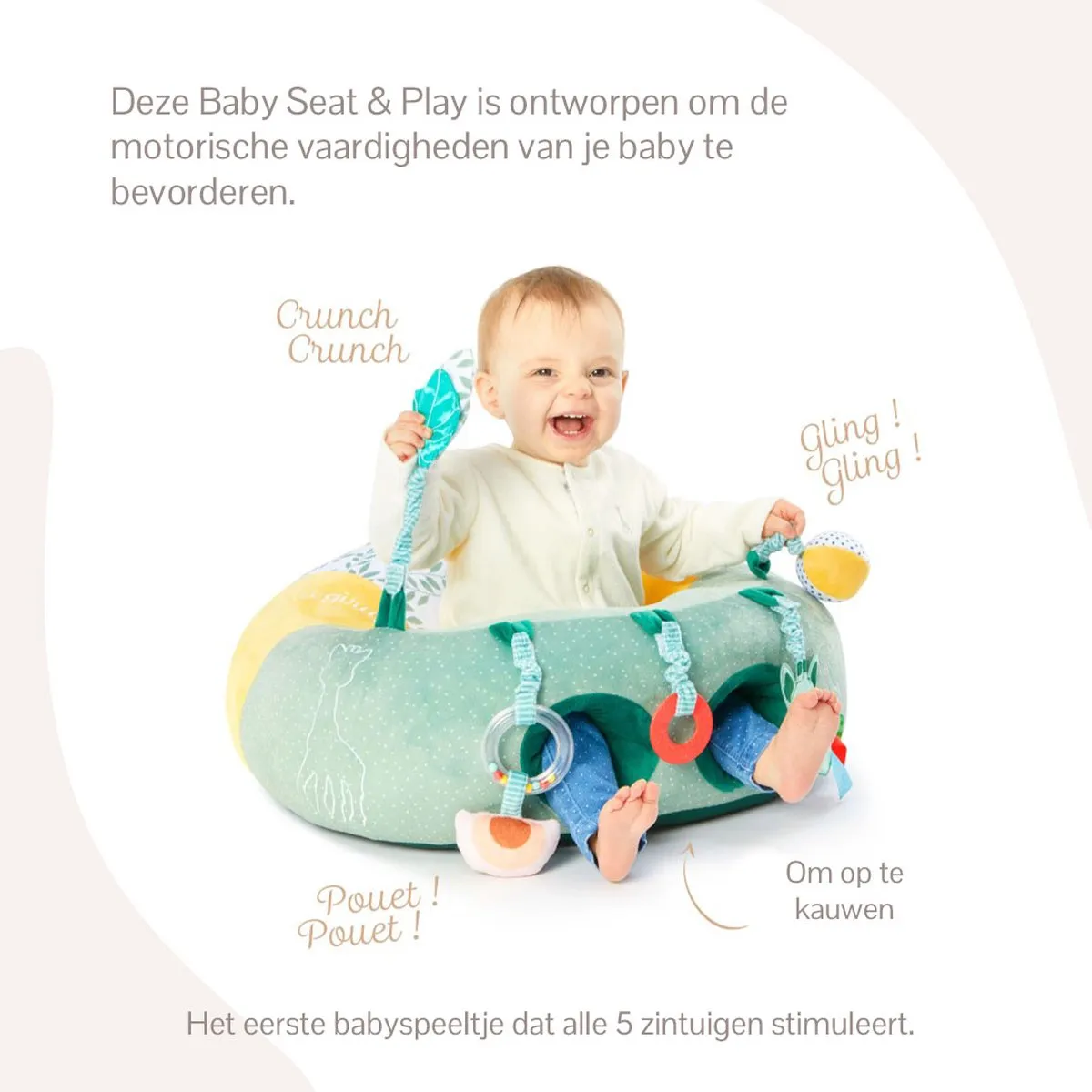 Sophie de Giraf Baby Seat & Play - 5 Speelelementen - Groen/Geel/Wit