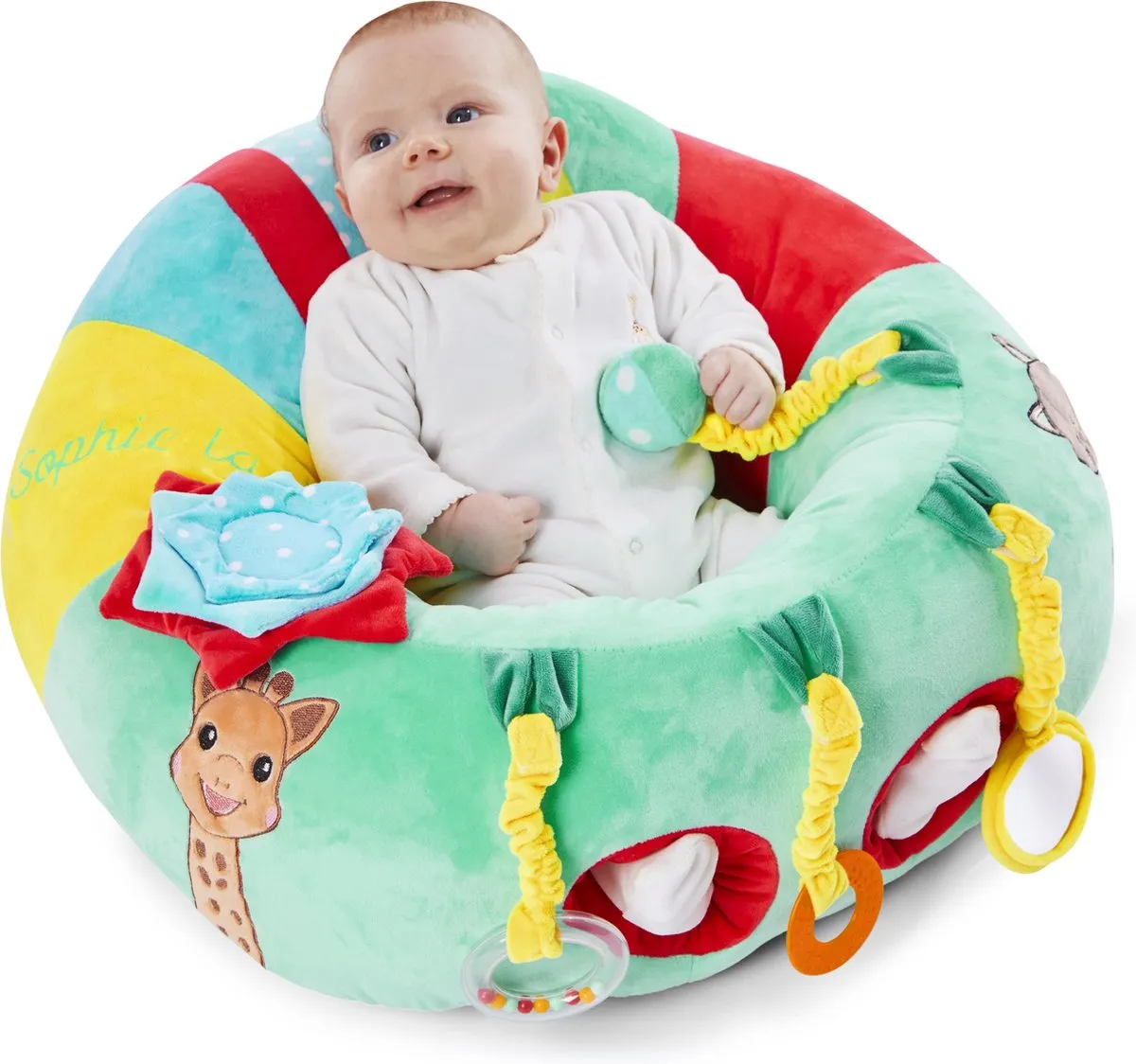 Sophie de Giraf Baby Seat & Play - 5 Speelelementen - Groen/Geel/Wit