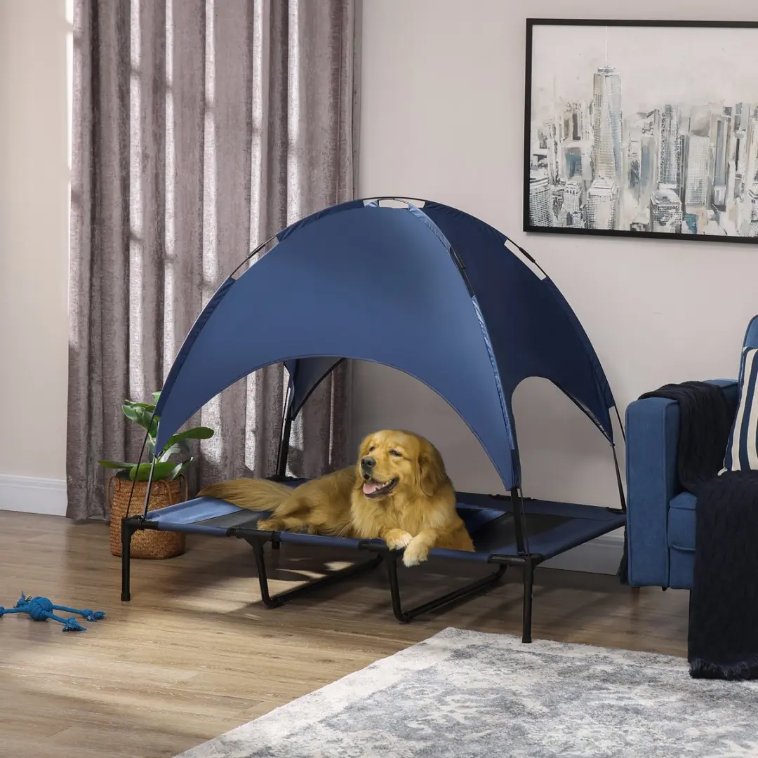 Pawhut Verhoogd Hondenbed D04-060-1 - Donkerblauw