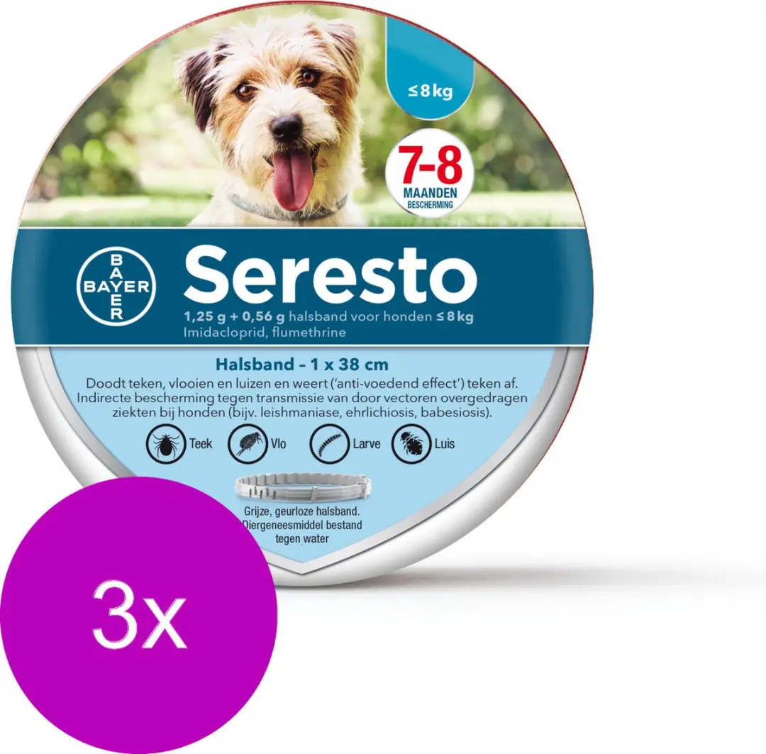 Seresto Teken- en Vlooienband S - 3 Stuks