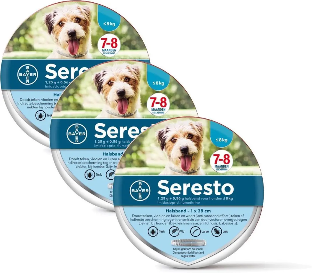 Seresto Teken- en Vlooienband S - 3 Stuks