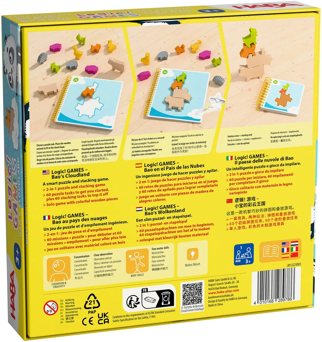 Haba Logic! Games Bao's Wolkenland - Denkspel - 2-6 Spelers - Multicolor