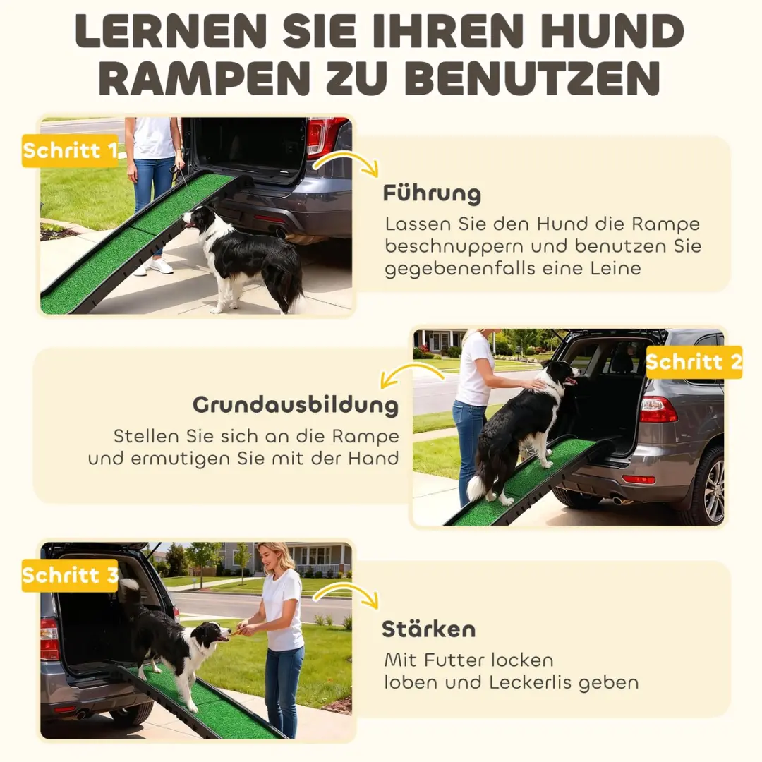 Pawhut Huisdierhelling Zwart - 155x38,5x15,5cm