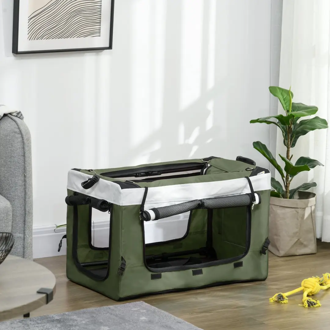 Pawhut Hundewagen - 81x58x97,5cm - Donkergroen