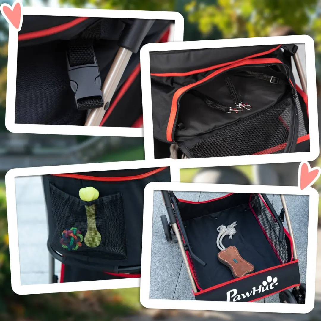 Pawhut Hundewagen 2-in-1 Hundetrolley - Kattenwagen - Rood