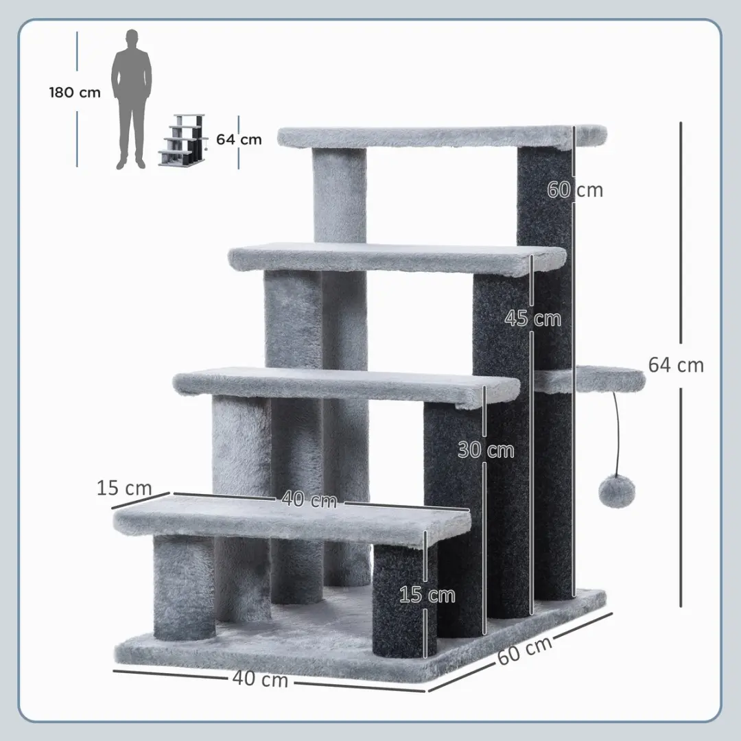 Pawhut Haustiertreppe D06-092V01 - Grijs