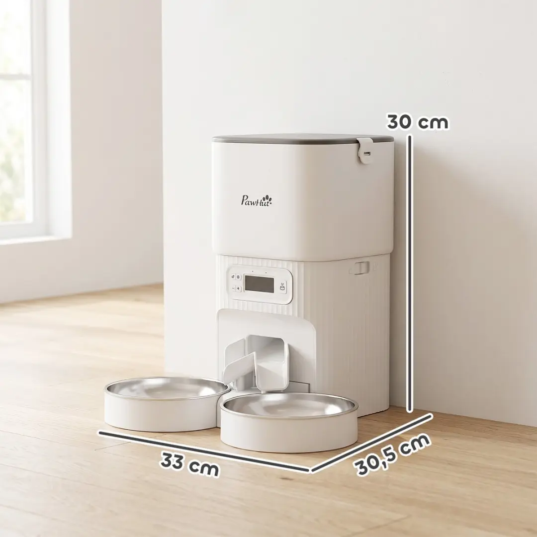 Pawhut Voerdispenser ABS RVS 33L - Wit
