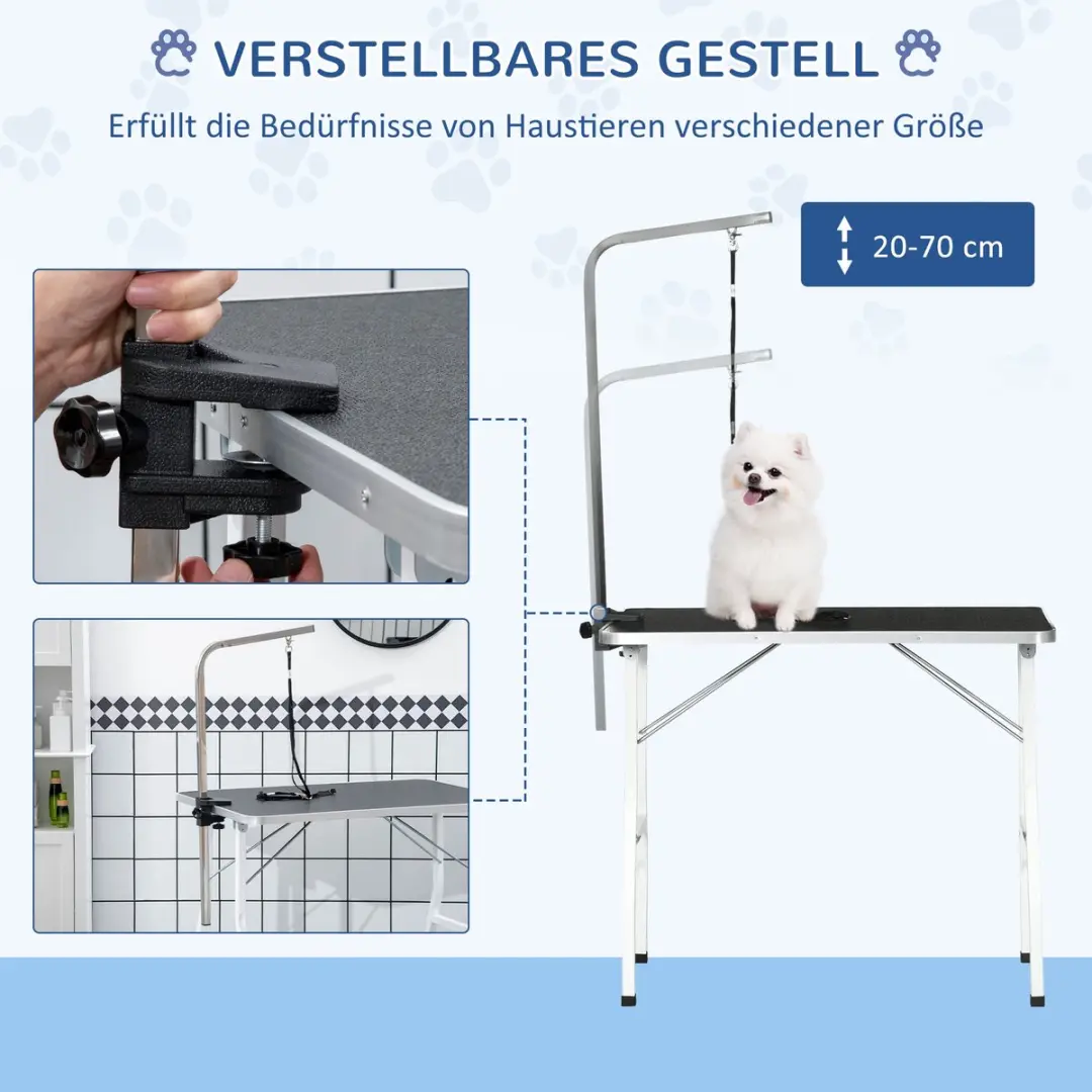 Pawhut Trimmertafel Rubber - 91,5x61,5x76cm - Zwart