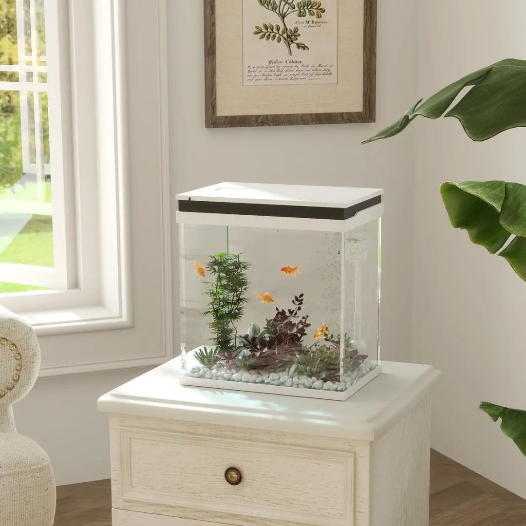 Pawhut Aquarium 30x20x33cm - Wit