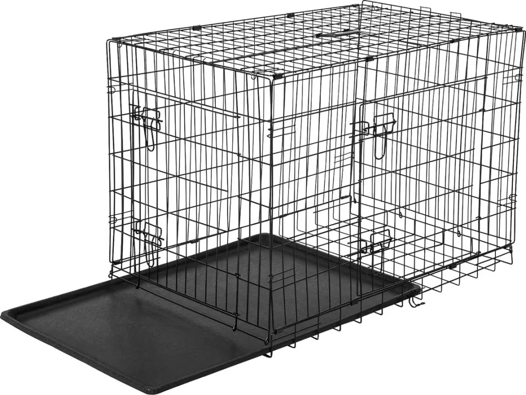 Pawhut Transportkooi D00-022 - Inklapbaar - 1 Deur - Zwart