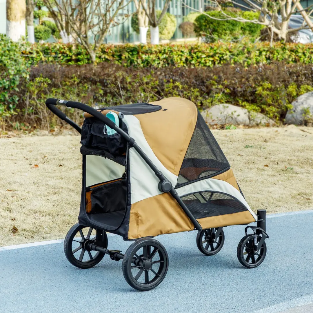 Pawhut Hondenbuggy Braun - tot 30kg - inklapbaar