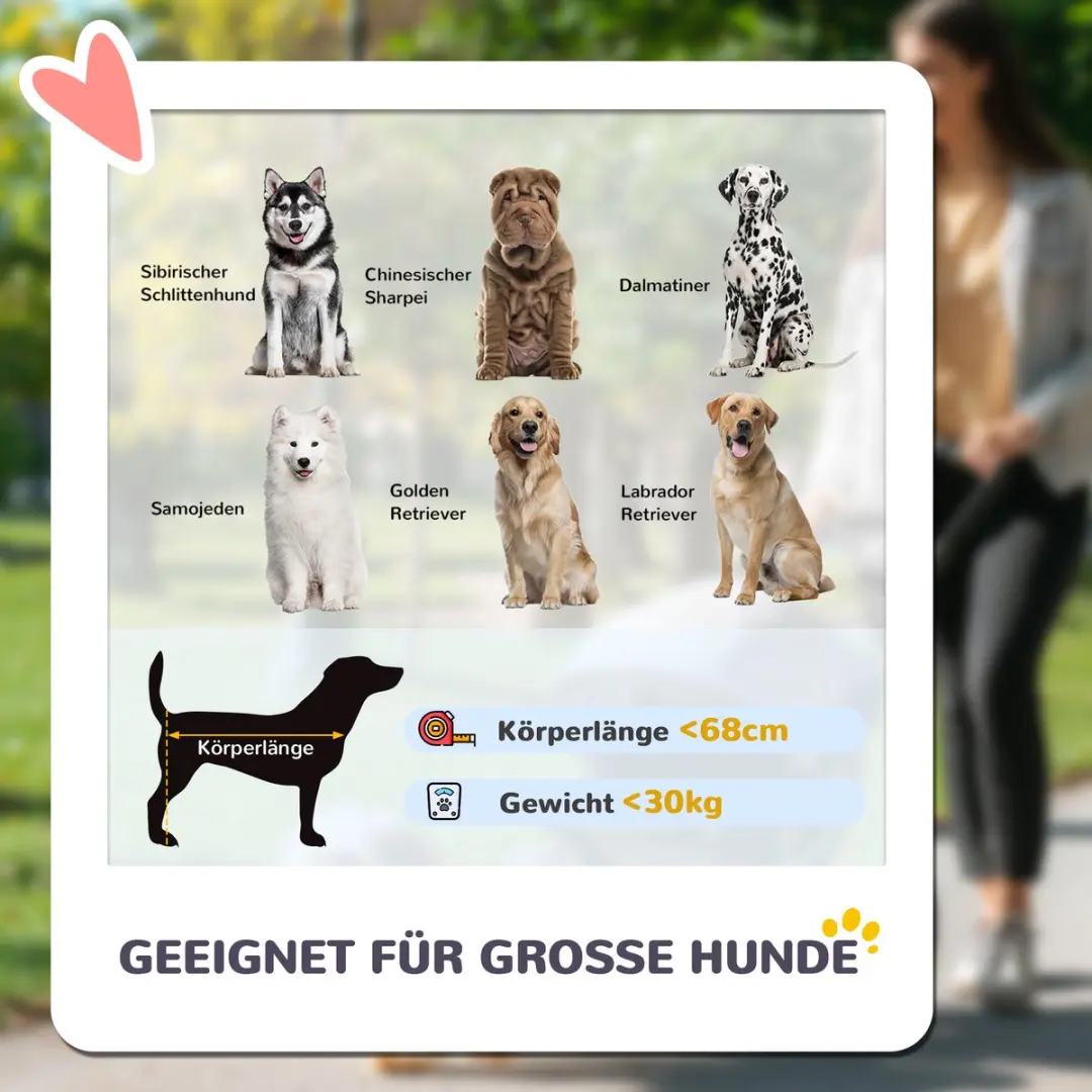 Pawhut Hondenbuggy Braun - tot 30kg - inklapbaar