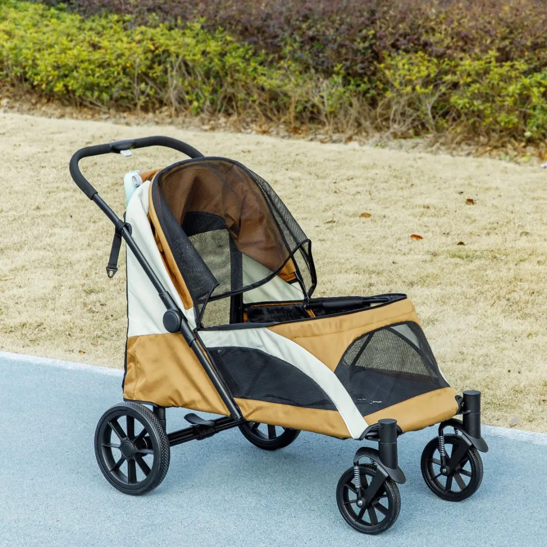 Pawhut Hondenbuggy Braun - tot 30kg - inklapbaar