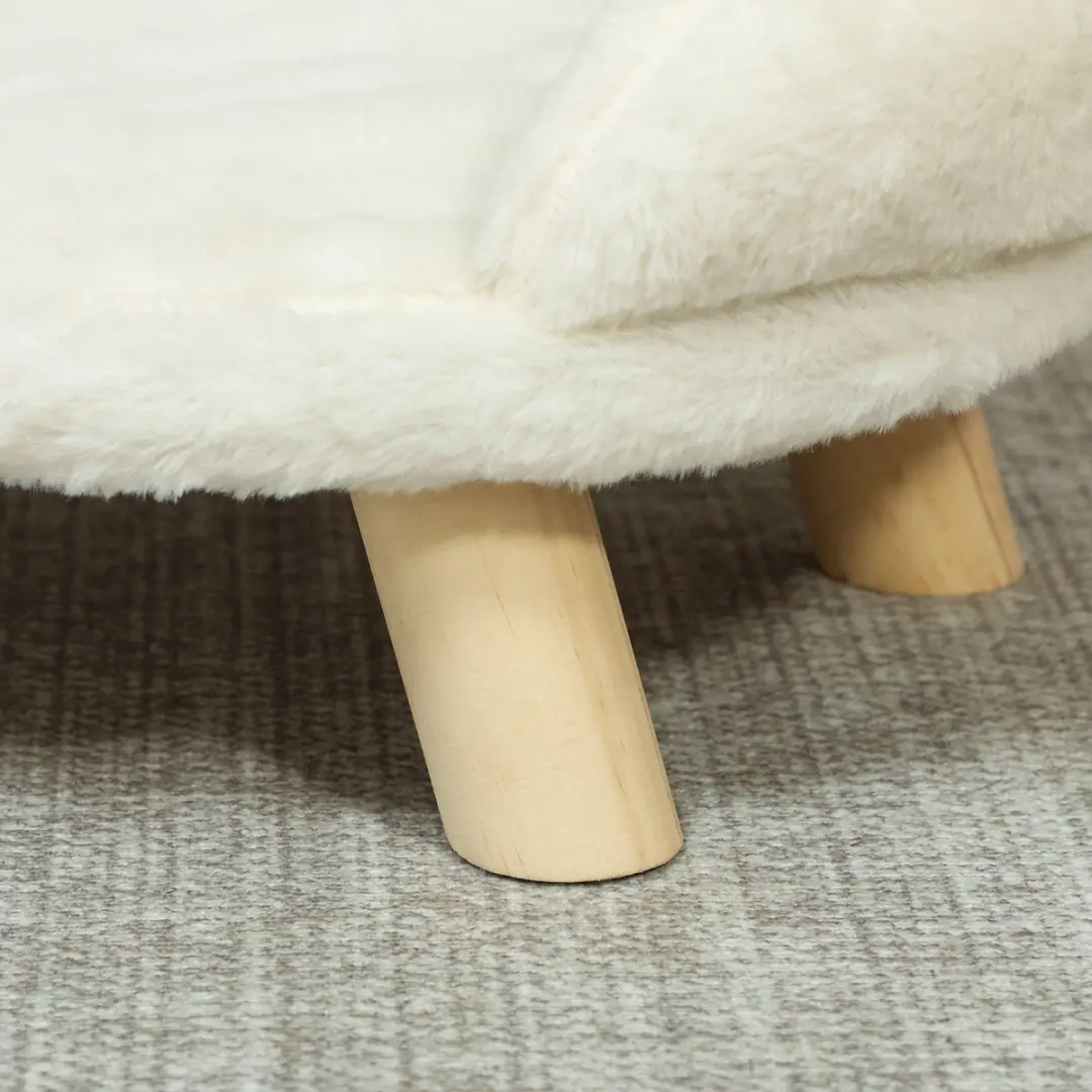 Pawhut Hundesofa Houten Poten - 47x40x20cm - Creme