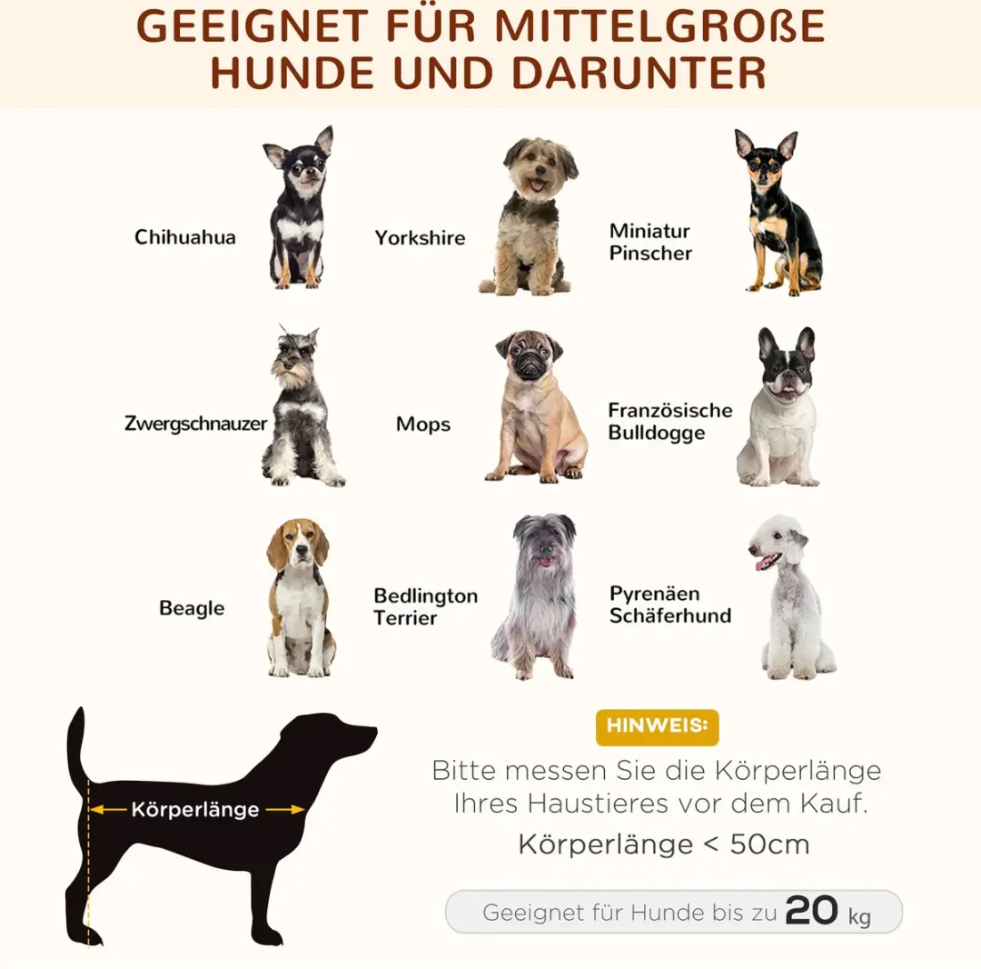 Pawhut Luifel Hondenbed D04-058 - Verhoogd - Ademend Taft-stof - Grijs/Zwart