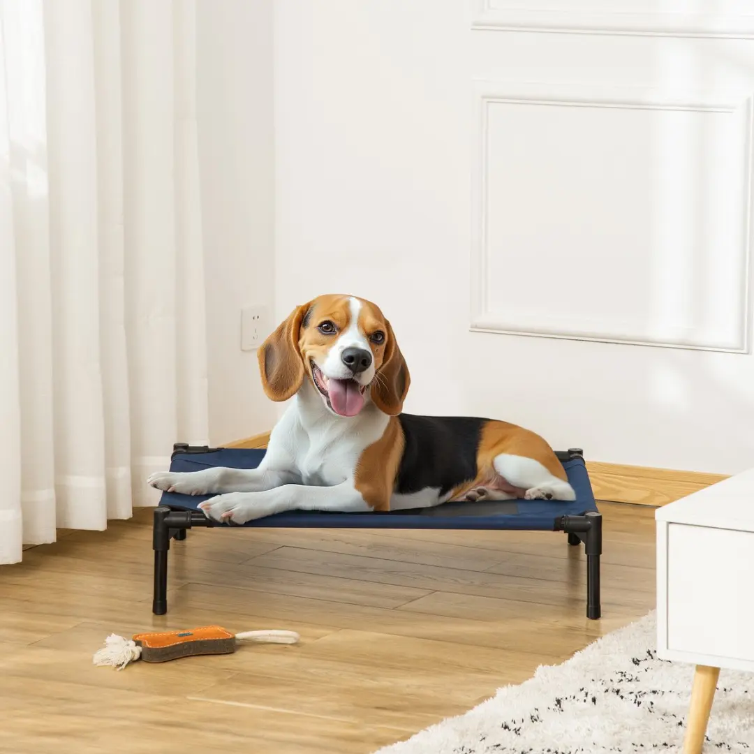 Pawhut Hondenbed D1-0237 - Blauw/Zilver/Zwart