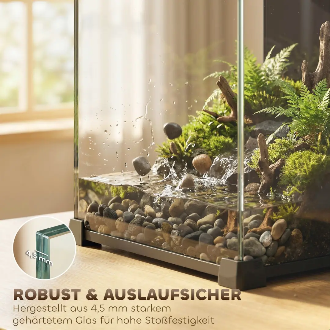Pawhut Aquarium 36L - 30x30x45,5cm Zwart