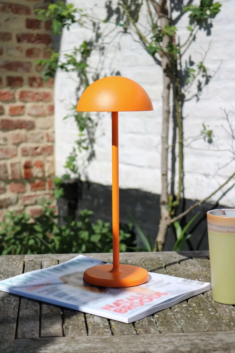 Lucide JOY Oplaadbare Tafellamp - 1x1,5W LED 3000K - Ø12cm - Oranje