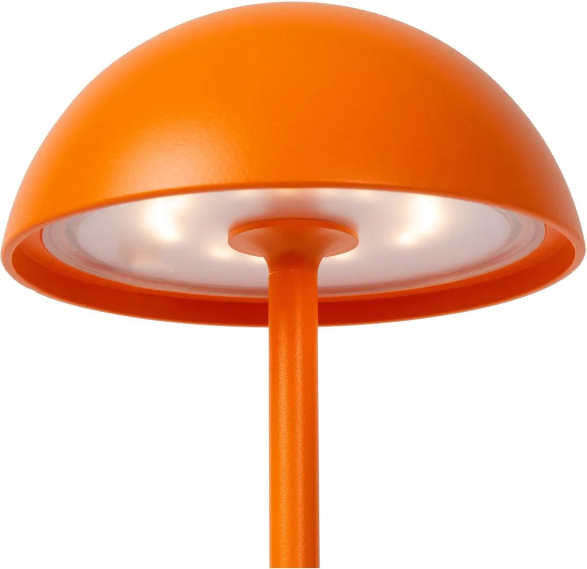 Lucide JOY Oplaadbare Tafellamp - 1x1,5W LED 3000K - Ø12cm - Oranje
