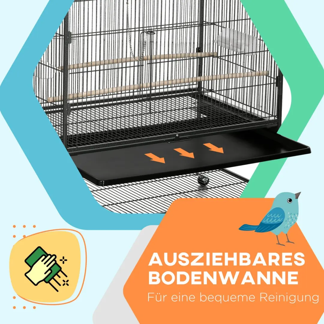 Pawhut Vogelkooi Staand - Grijs