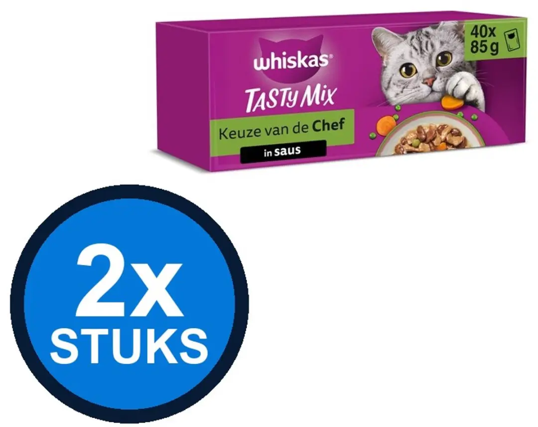 Whiskas 1+ Pouch Adult Saus Selectie Van De Chef Multipack
