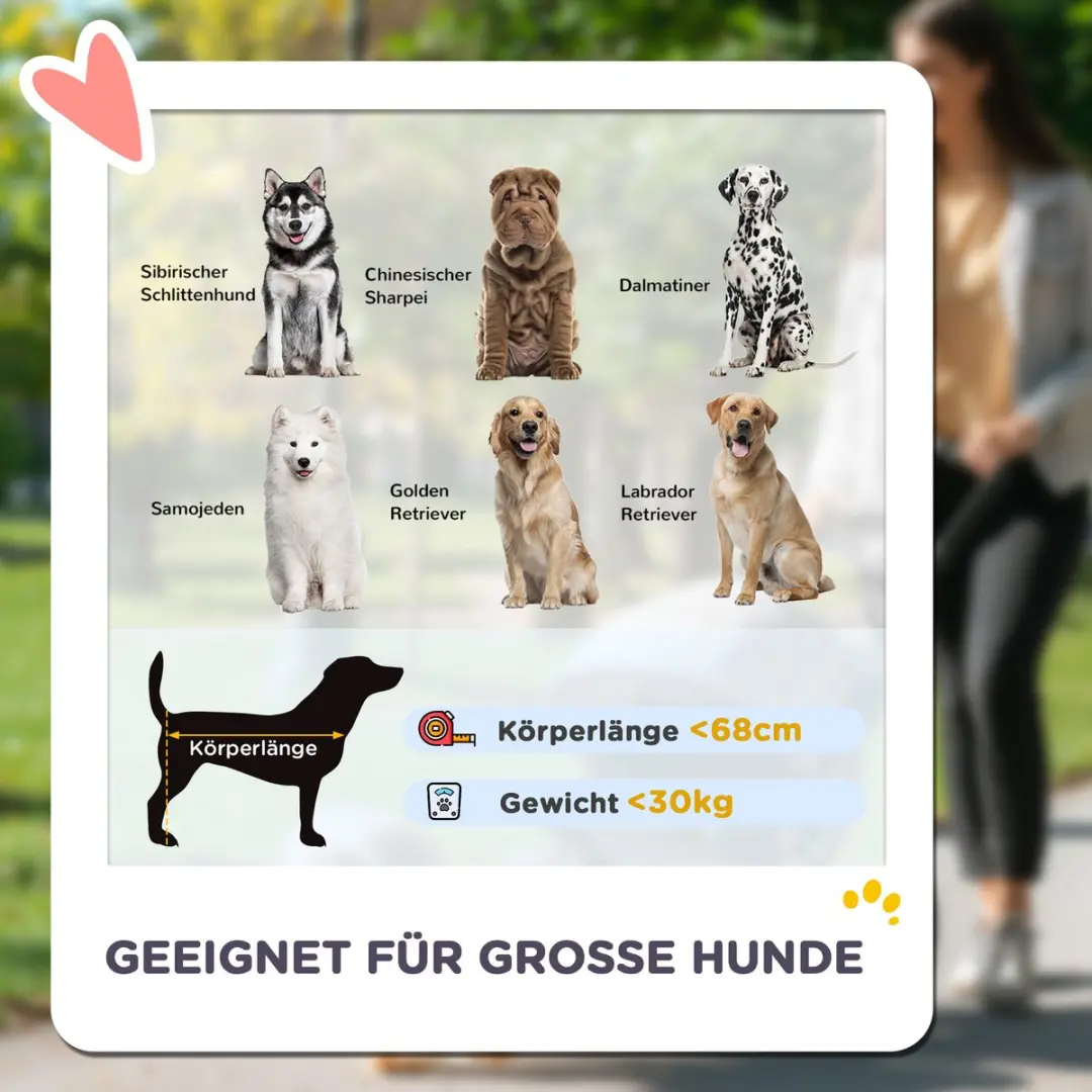 Pawhut Hundewagen - 124x67x100cm - Zwart