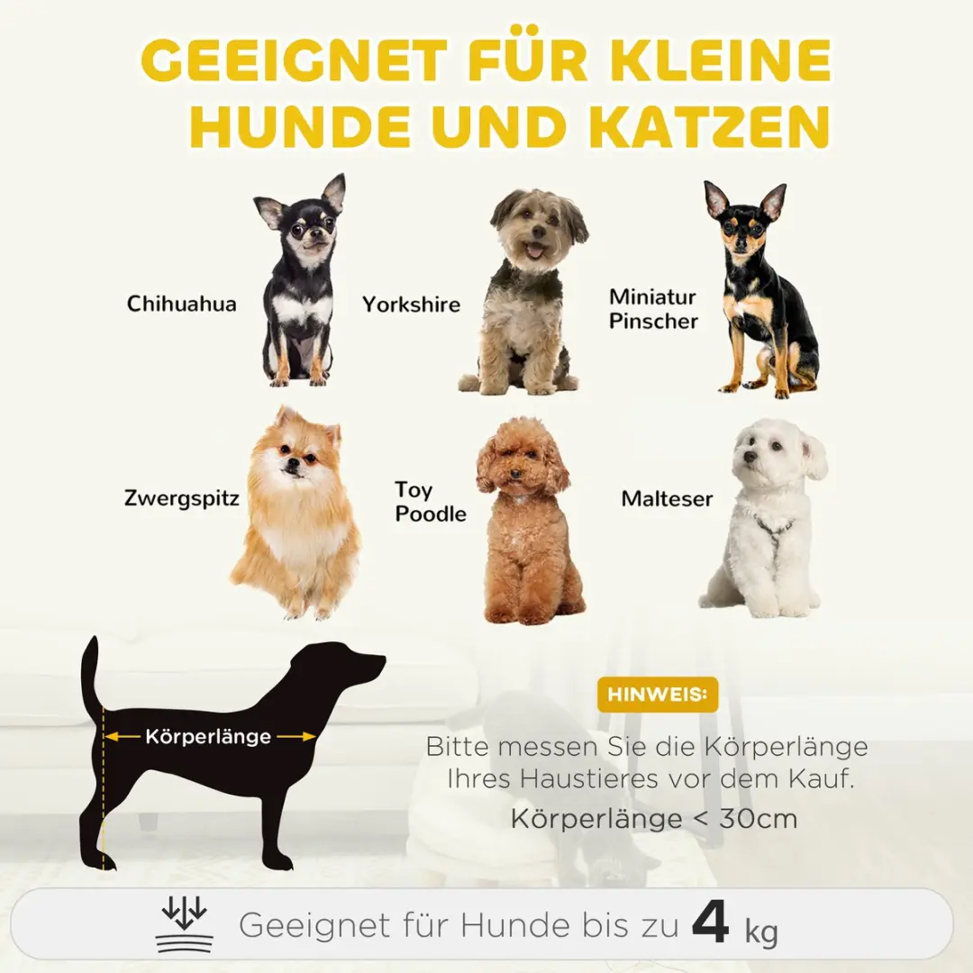 Pawhut Kattenbank met Kussen - 40,5x40,5x33cm - Crèmewit