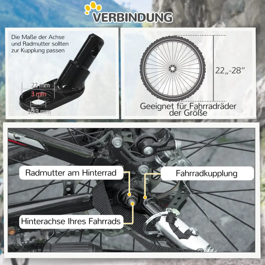 Pawhut Hondenanhänger D00-169V00 - Zwart