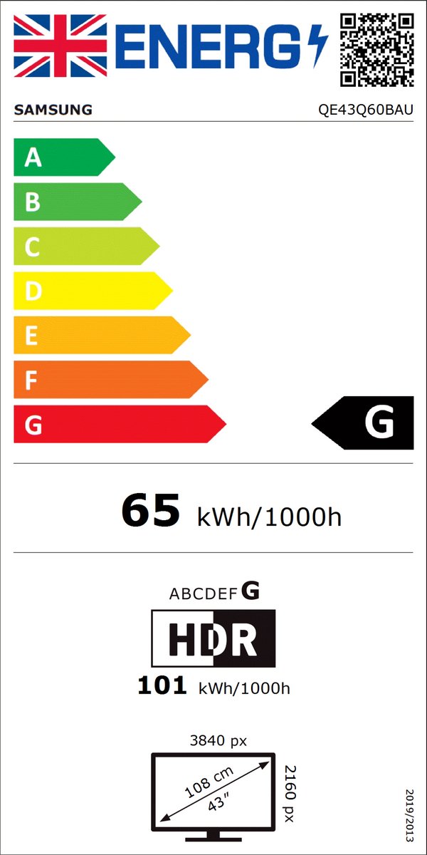 Samsung QE43Q60B - 43 inch - 4K QLED - 2022 - Buitenlands model