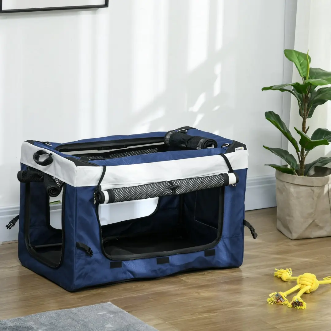 Pawhut Hondenbuggy Inklapbaar - Blauw