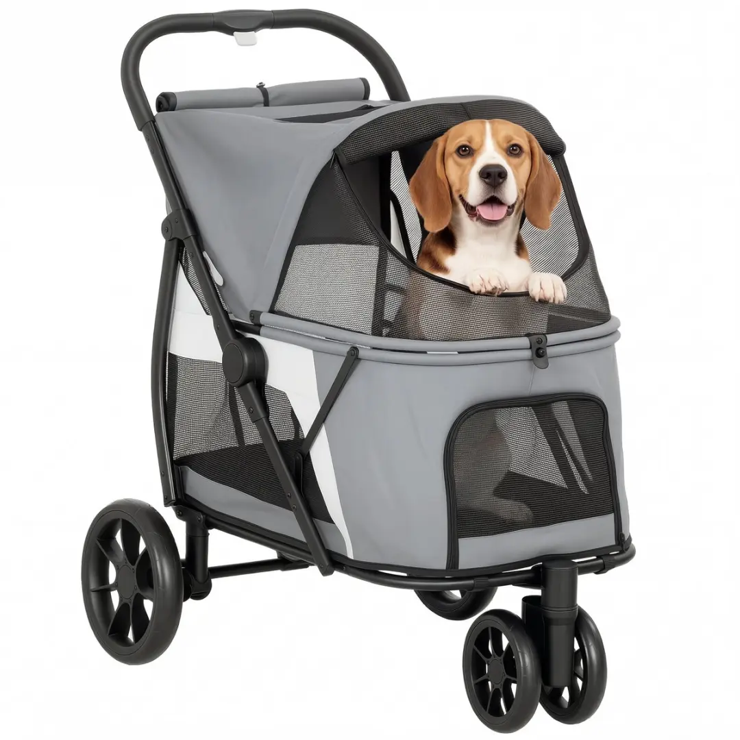 Pawhut Huisdierenbuggy 600D - 92x63x95cm Grijs
