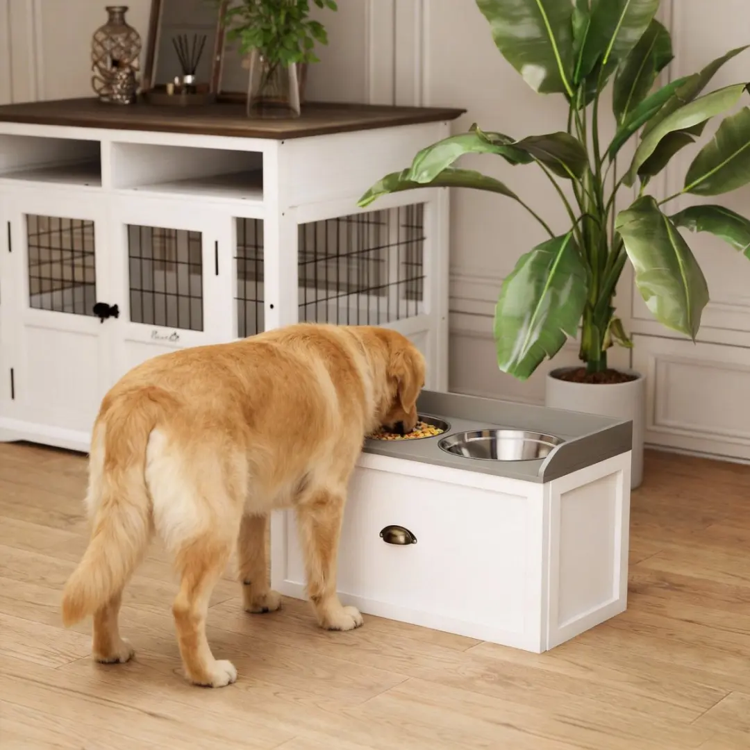 Pawhut Futterstation D08-041V00 - 24cm - Wit