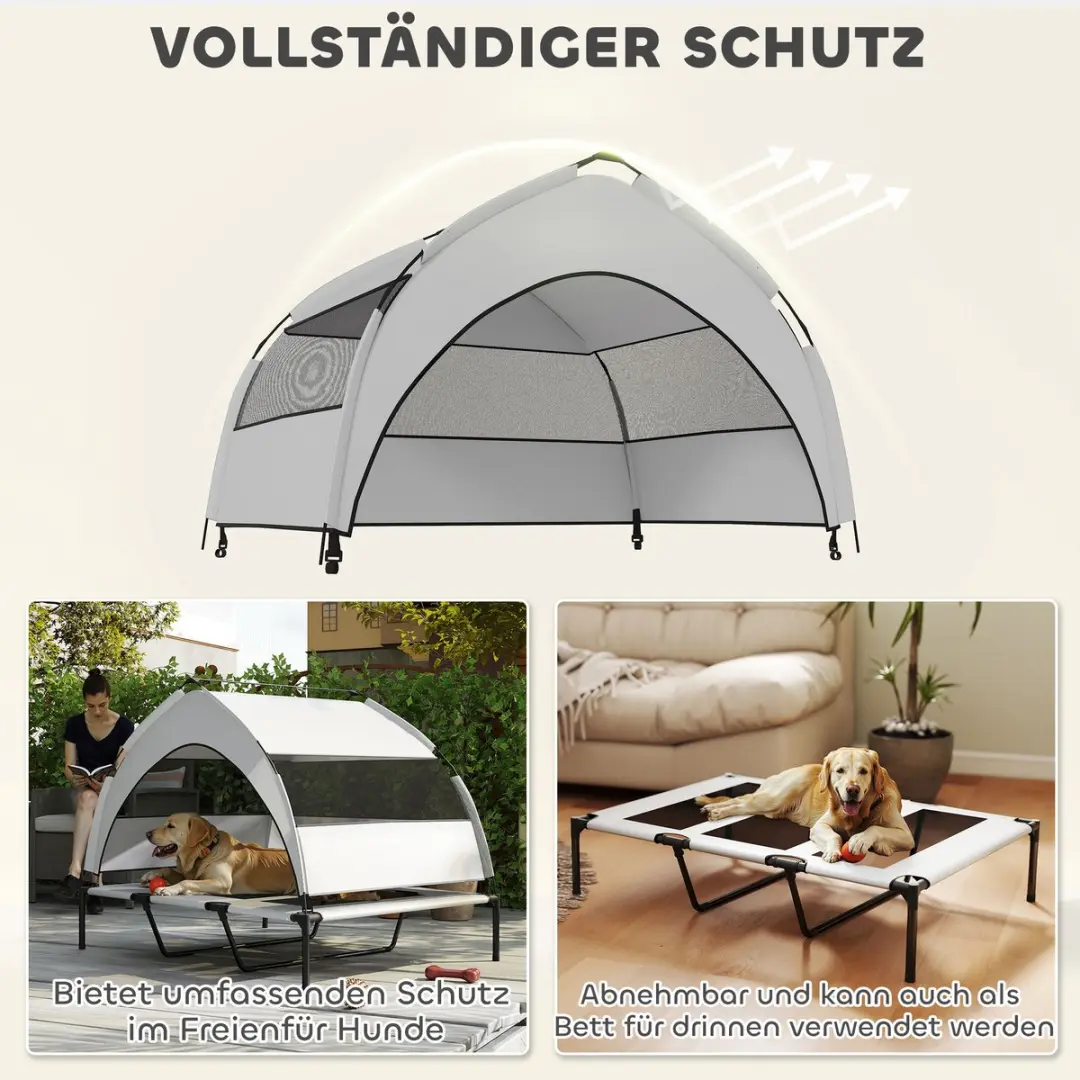 Pawhut Verhoogd Hondenbed XL - Lichtgrijs