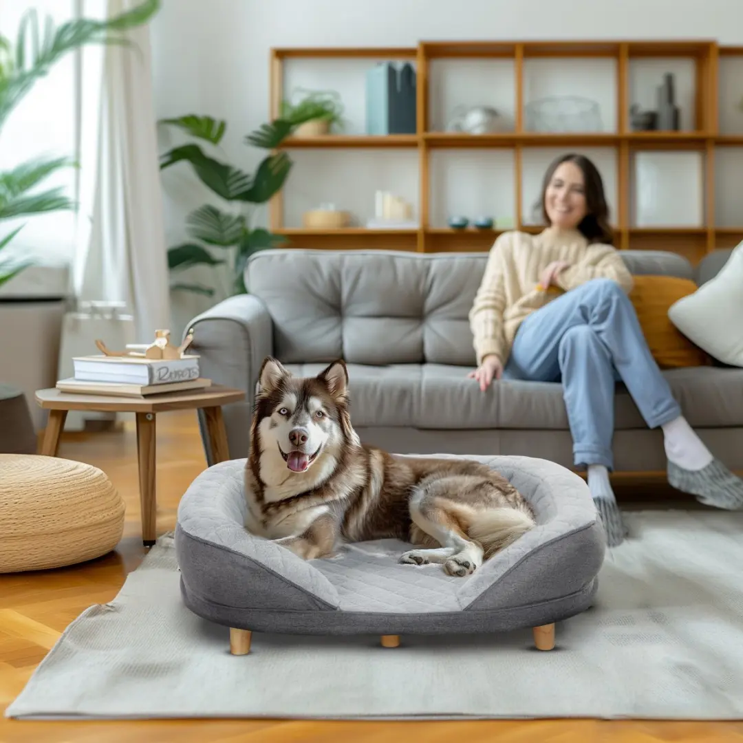 Pawhut Hundesofa 90x78cm - Wasbaar - Grau